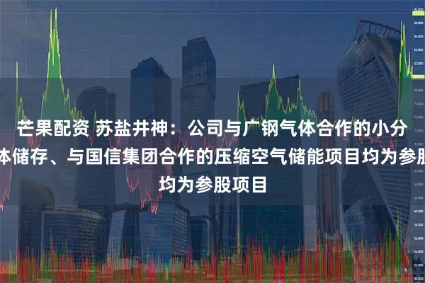 芒果配资 苏盐井神：公司与广钢气体合作的小分子气体储存、与国信集团合作的压缩空气储能项目均为参股项目